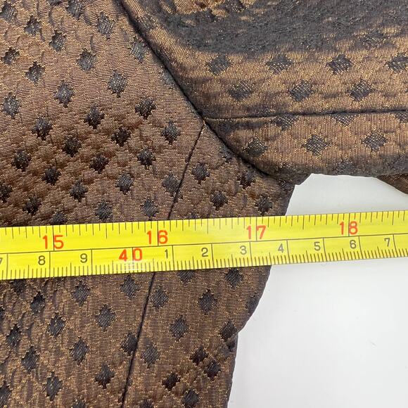 Escada Silk & Wool Blazer Brown Diamond Quilt - Picture 6 of 12